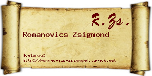 Romanovics Zsigmond névjegykártya