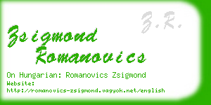 zsigmond romanovics business card